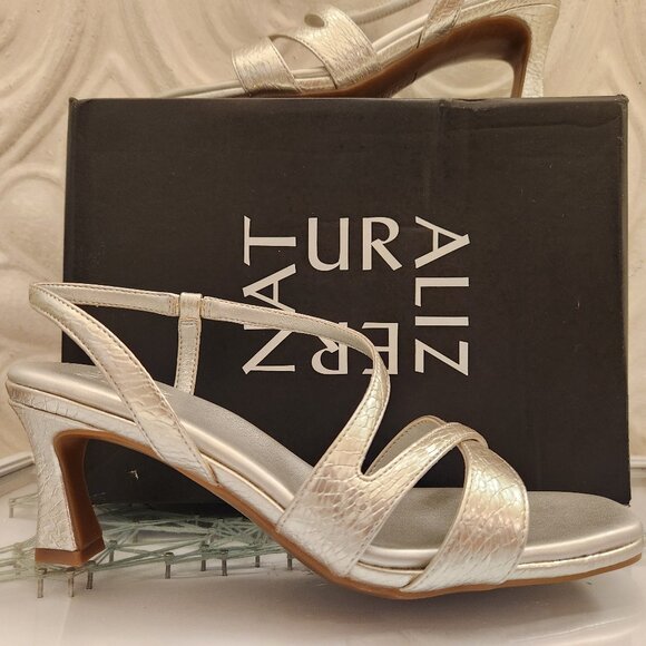 Naturalizer Shoes - Naturalizer Silver "Kieran" Heeled Sandals. NIB. Size 8 Wide